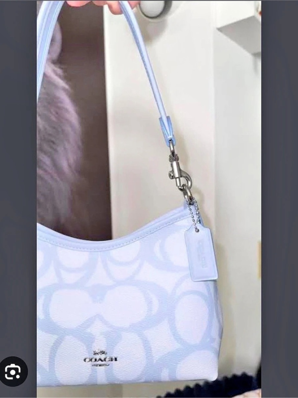 Coach laurel Shoulder Bag in Signature Canvas Blue & White - Picture 2 of 2